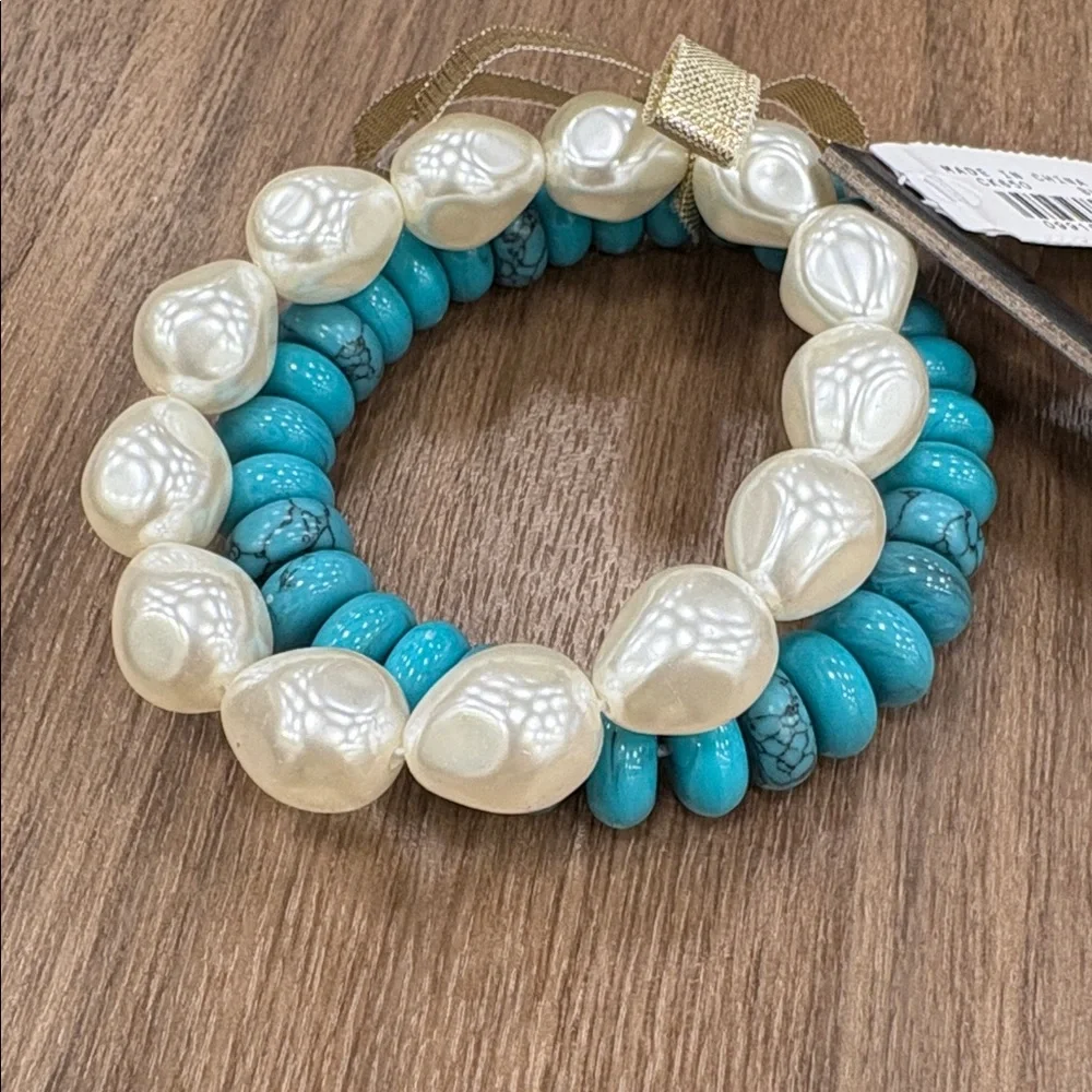J. Crew Pearl and Beaded Bracelet Set NWT